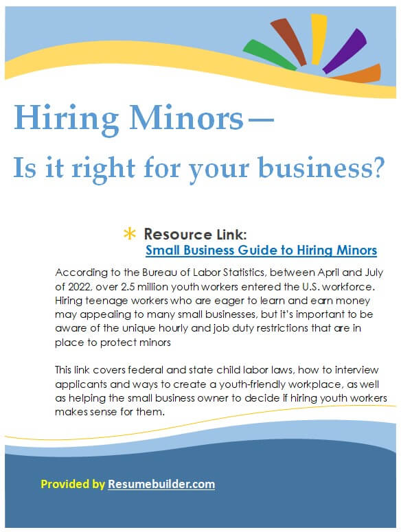 Small Business Guide to Hiring Minors