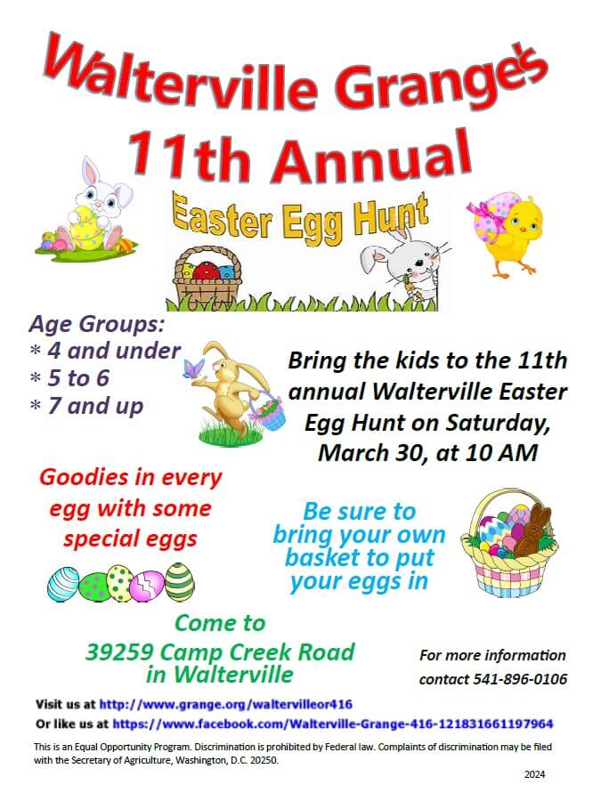 2024 Walterville Grange Easter Egg Hunt